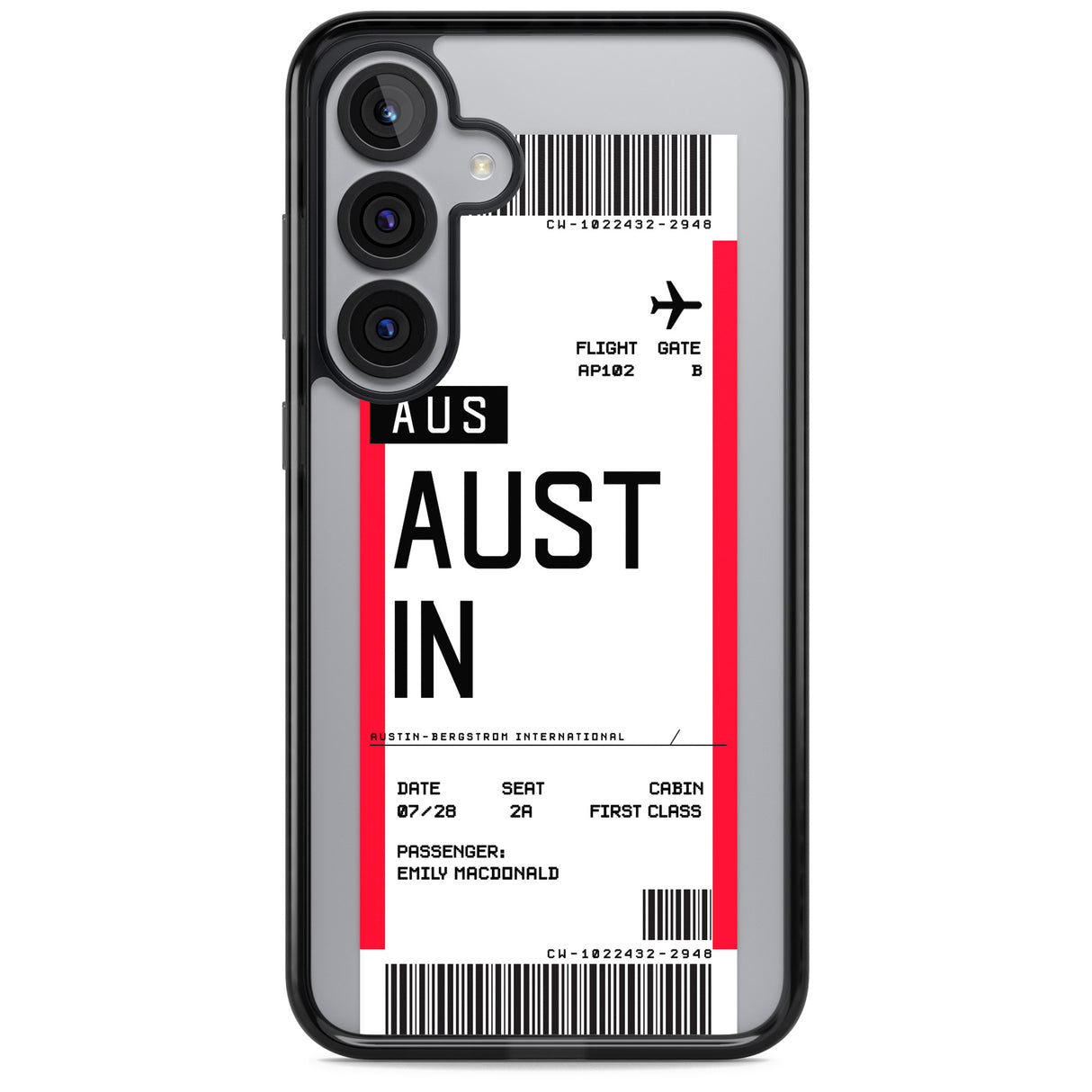 Personalised Austin Boarding Pass