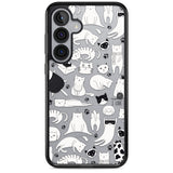 Cartoon Cat Collage - Black & White