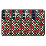 Checkered Pattern & Red Roses