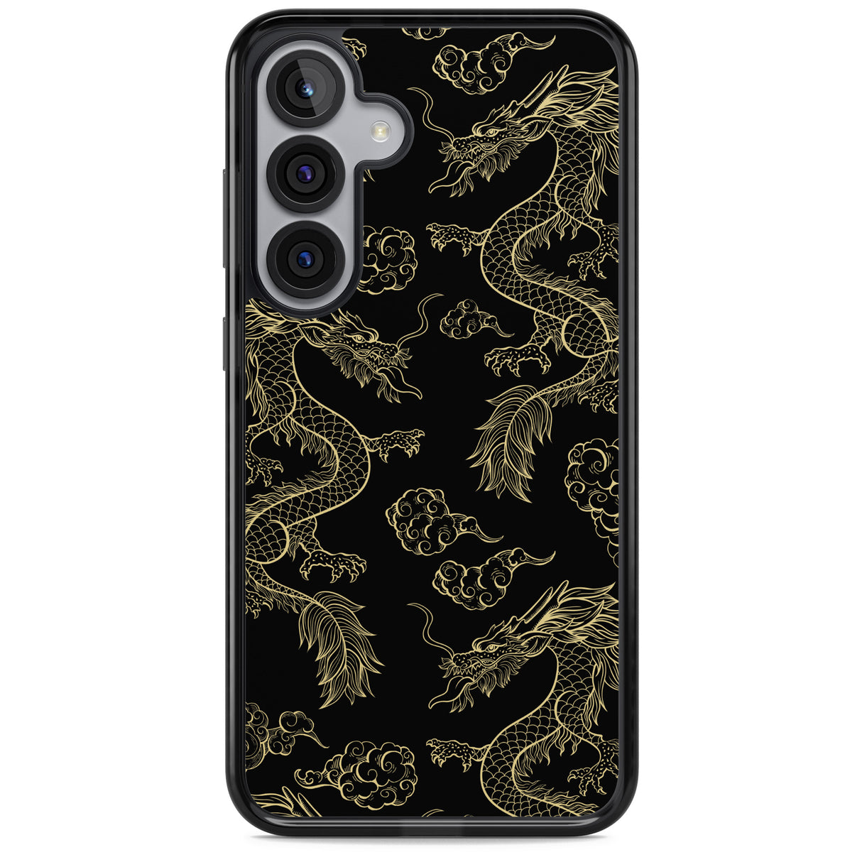 Black and Gold Dragon Pattern