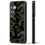 Black and Gold Dragon Pattern