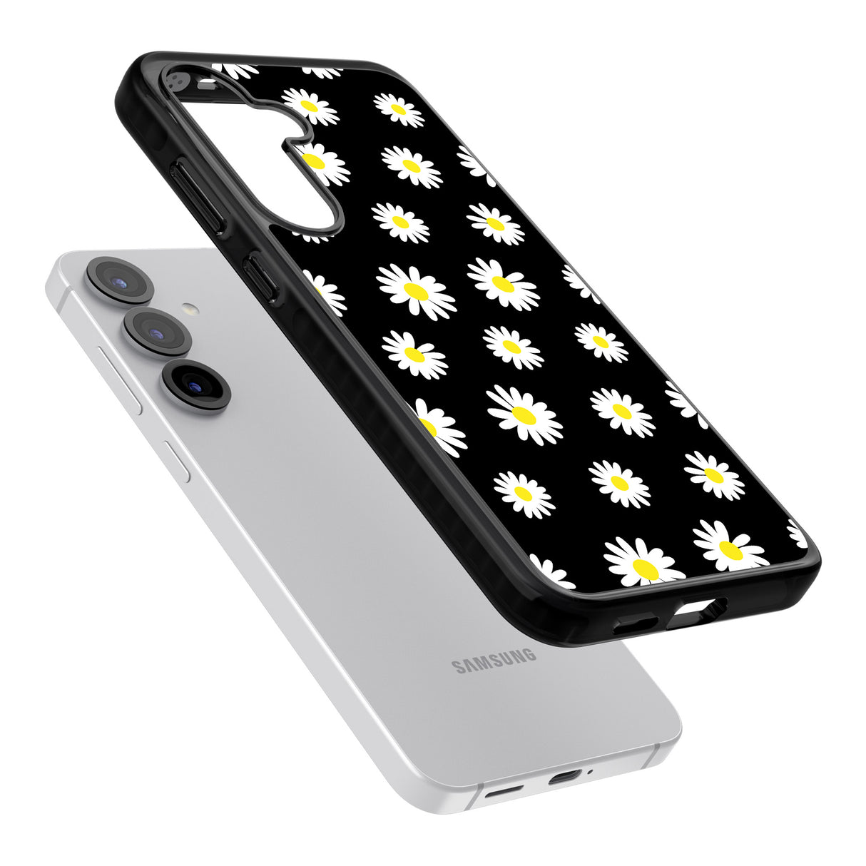 White Daisy Pattern (Black)