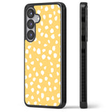 White on Yellow Dalmatian Polka Dot Spots