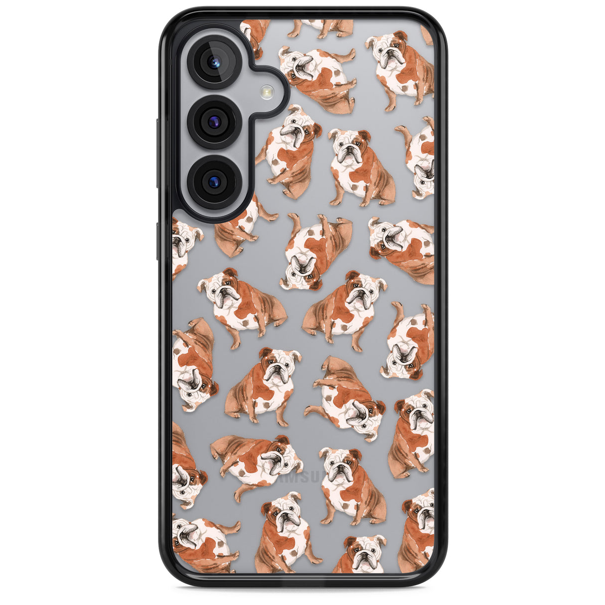 English Bulldog Watercolour Dog Pattern