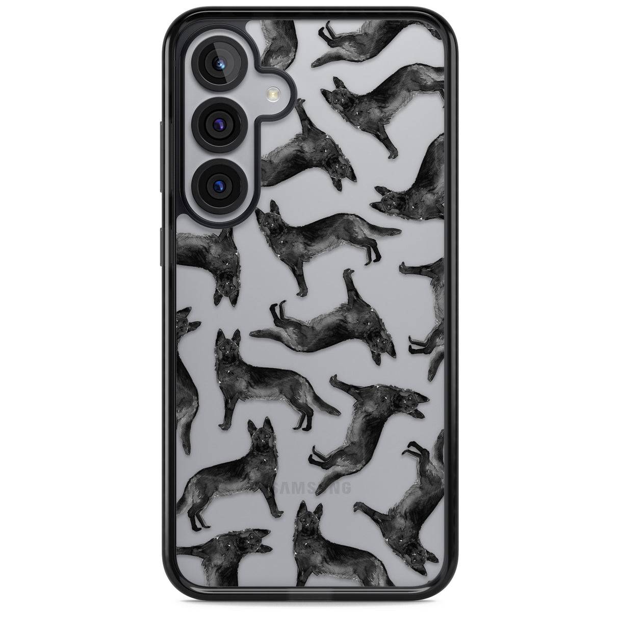 German Shepherd (Black) Watercolour Dog Pattern