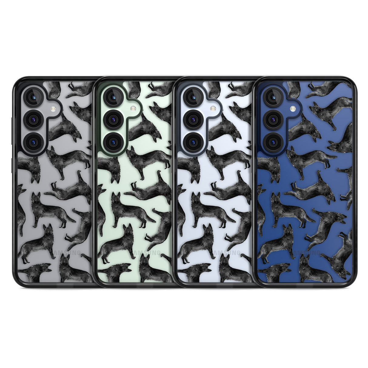 German Shepherd (Black) Watercolour Dog Pattern
