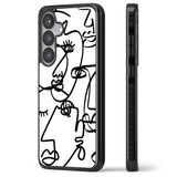 Abstract Continuous Line Faces Black on White