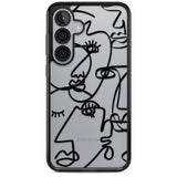 Abstract Continuous Line Faces Black on Clear