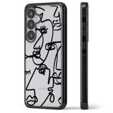 Abstract Continuous Line Faces Black on Clear
