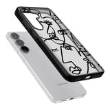 Abstract Continuous Line Faces Black on Clear