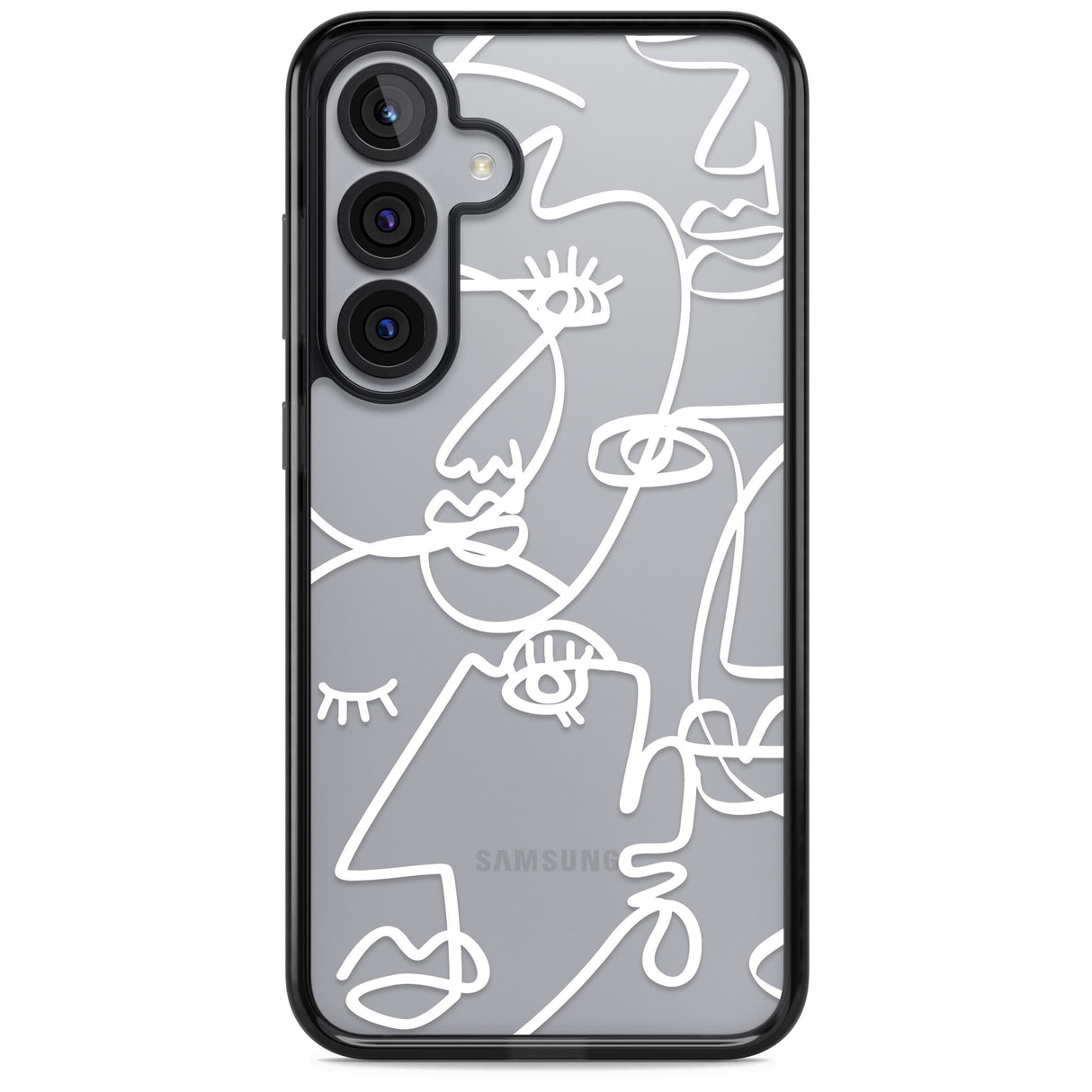 Abstract Continuous Line Faces White on Clear