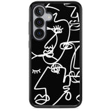 Abstract Continuous Line Faces White on Black