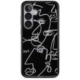 Abstract Continuous Line Faces Clear on Black