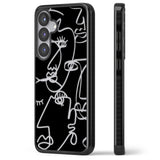 Abstract Continuous Line Faces Clear on Black