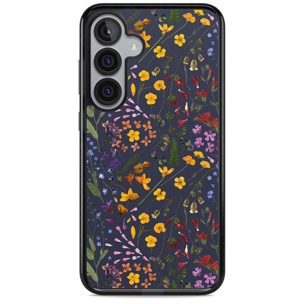 Wildflower & Leaves Cluster Design - Navy