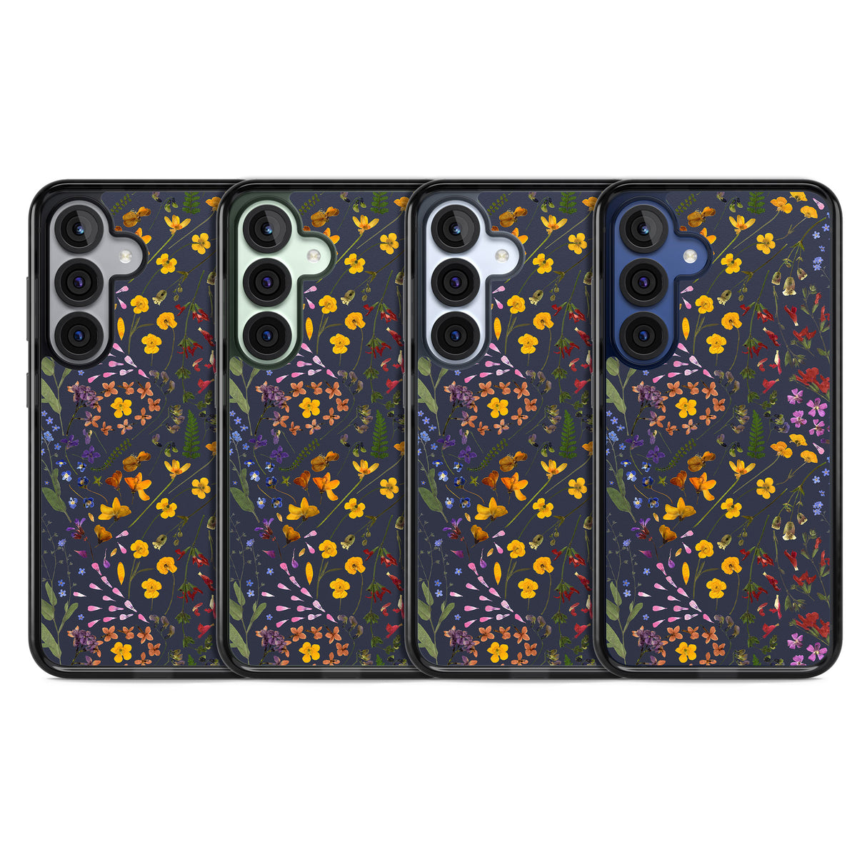 Wildflower & Leaves Cluster Design - Navy