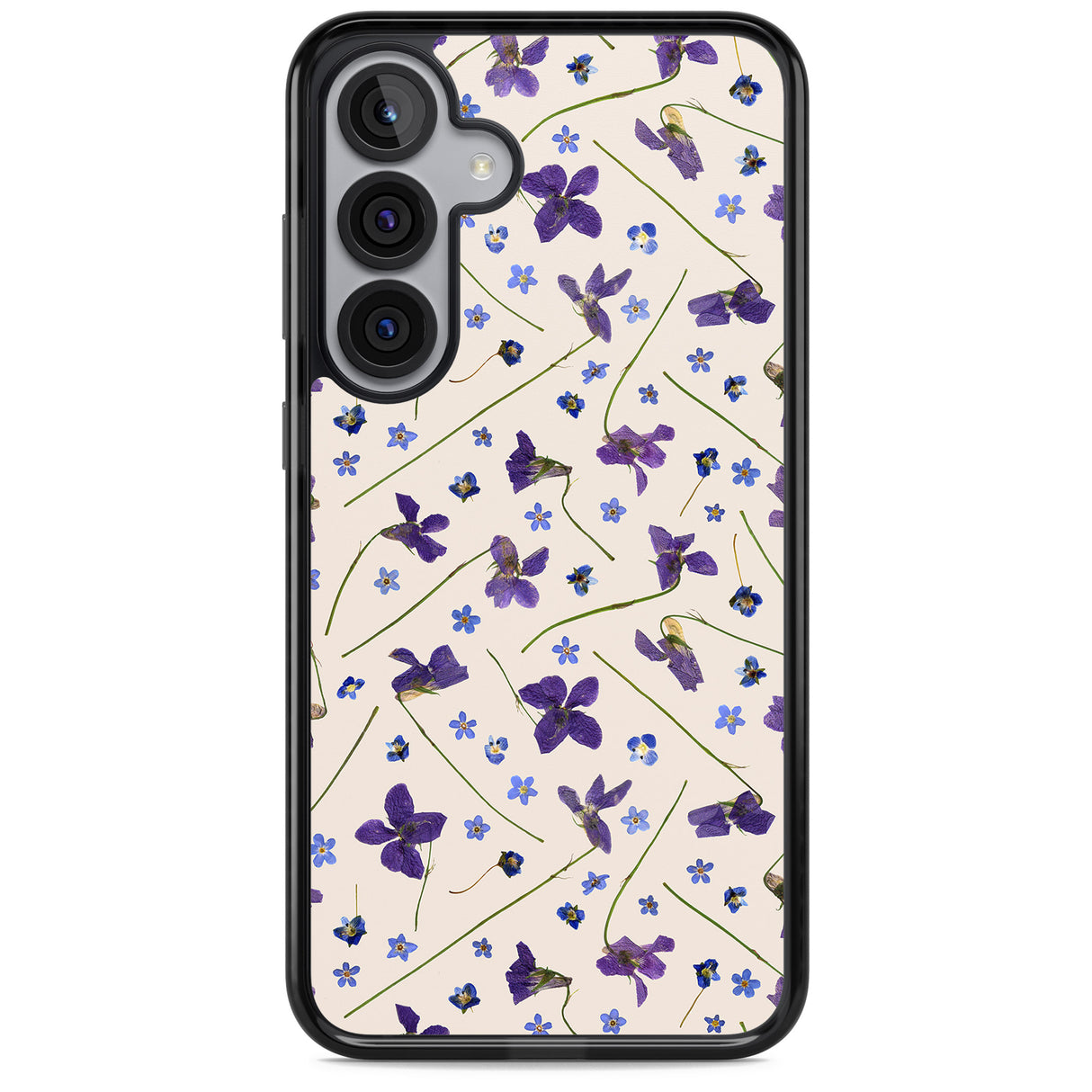 Violet Floral Pattern Design - Cream
