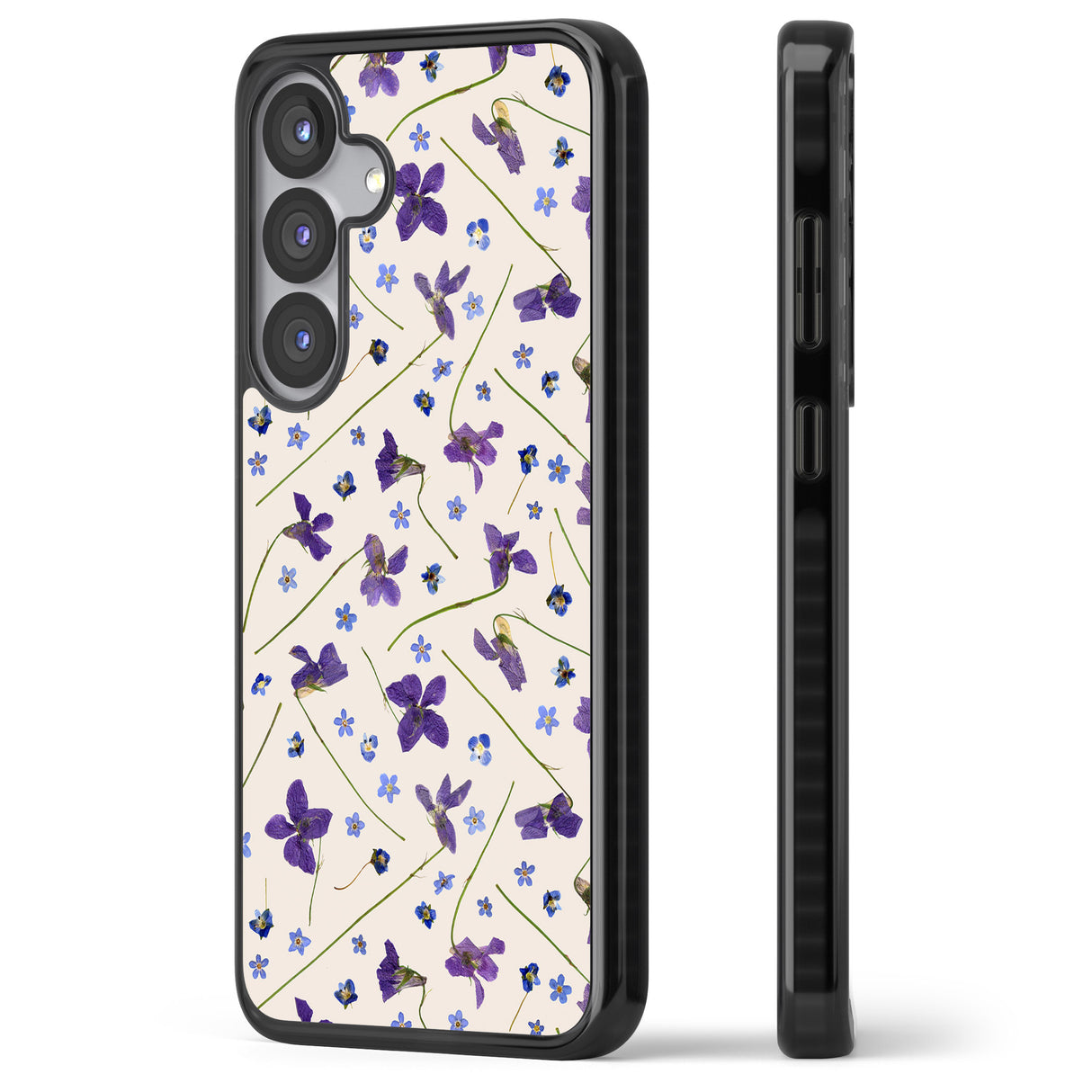 Violet Floral Pattern Design - Cream