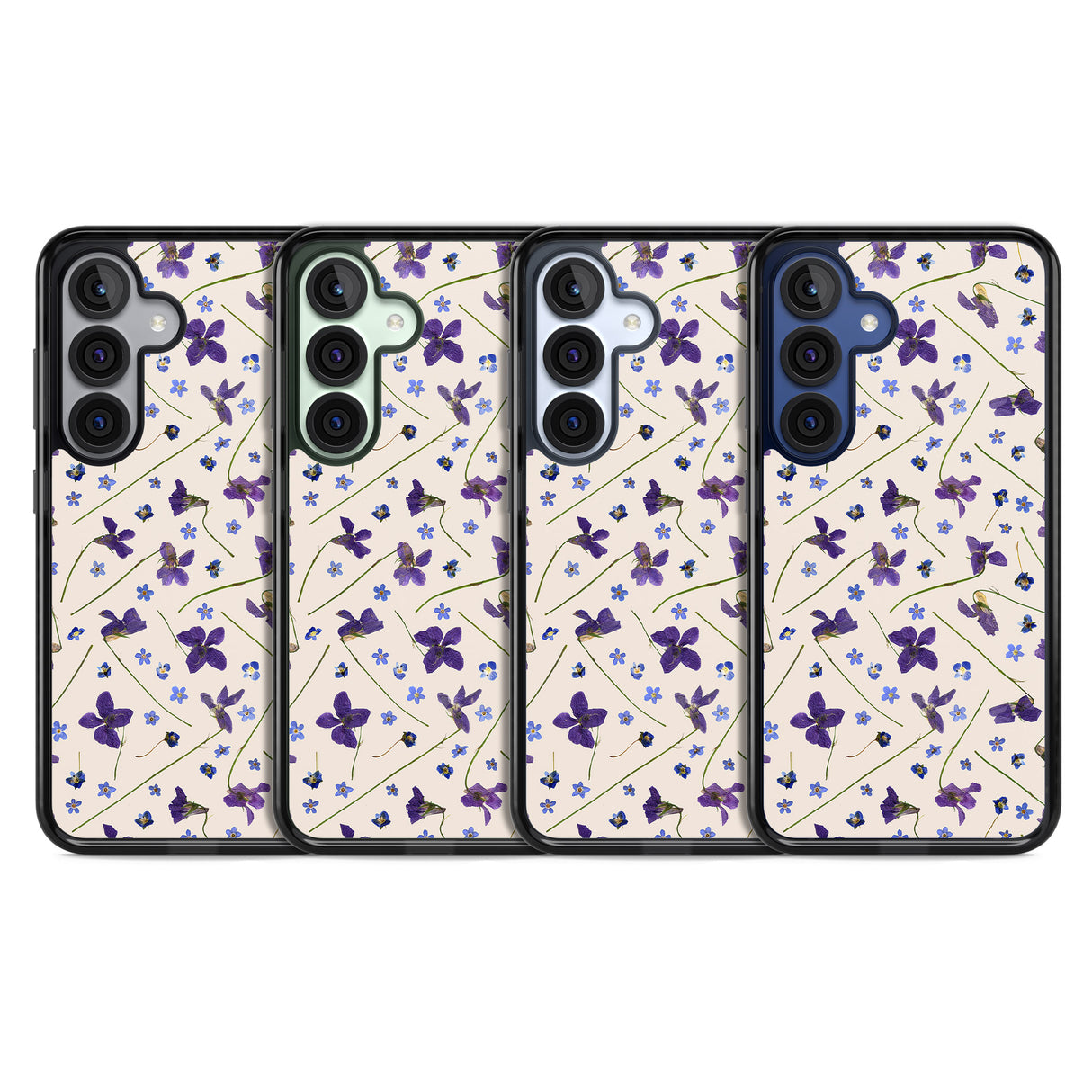 Violet Floral Pattern Design - Cream