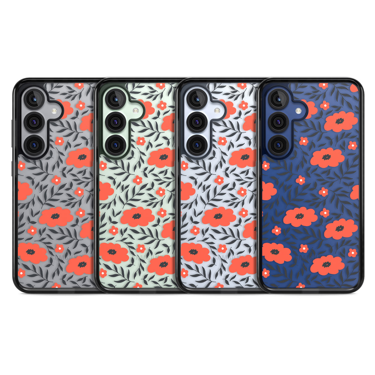 Red Poppy Transparent Floral