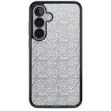 Funky Floral Patterns White on Clear