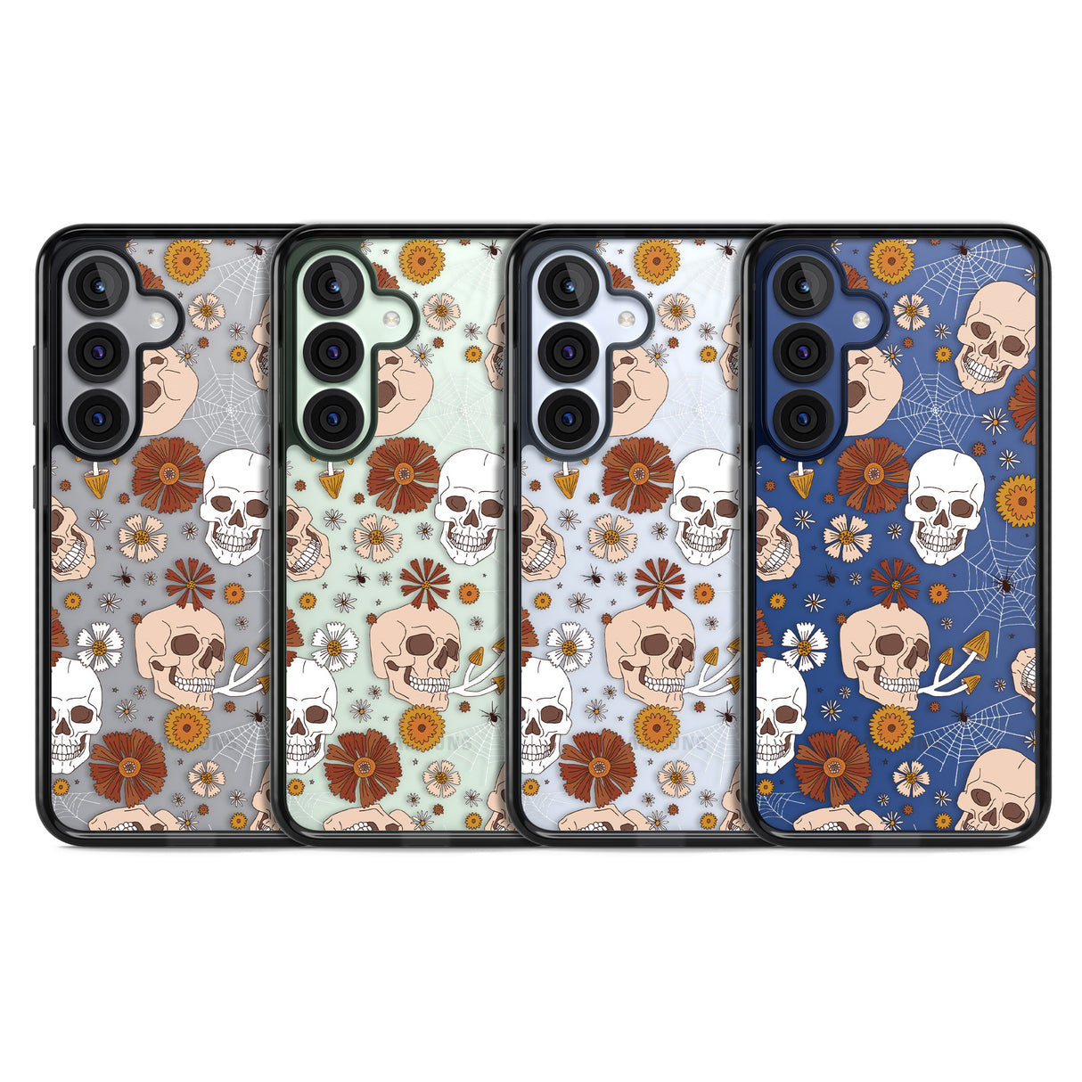 Halloween Skulls and Flowers