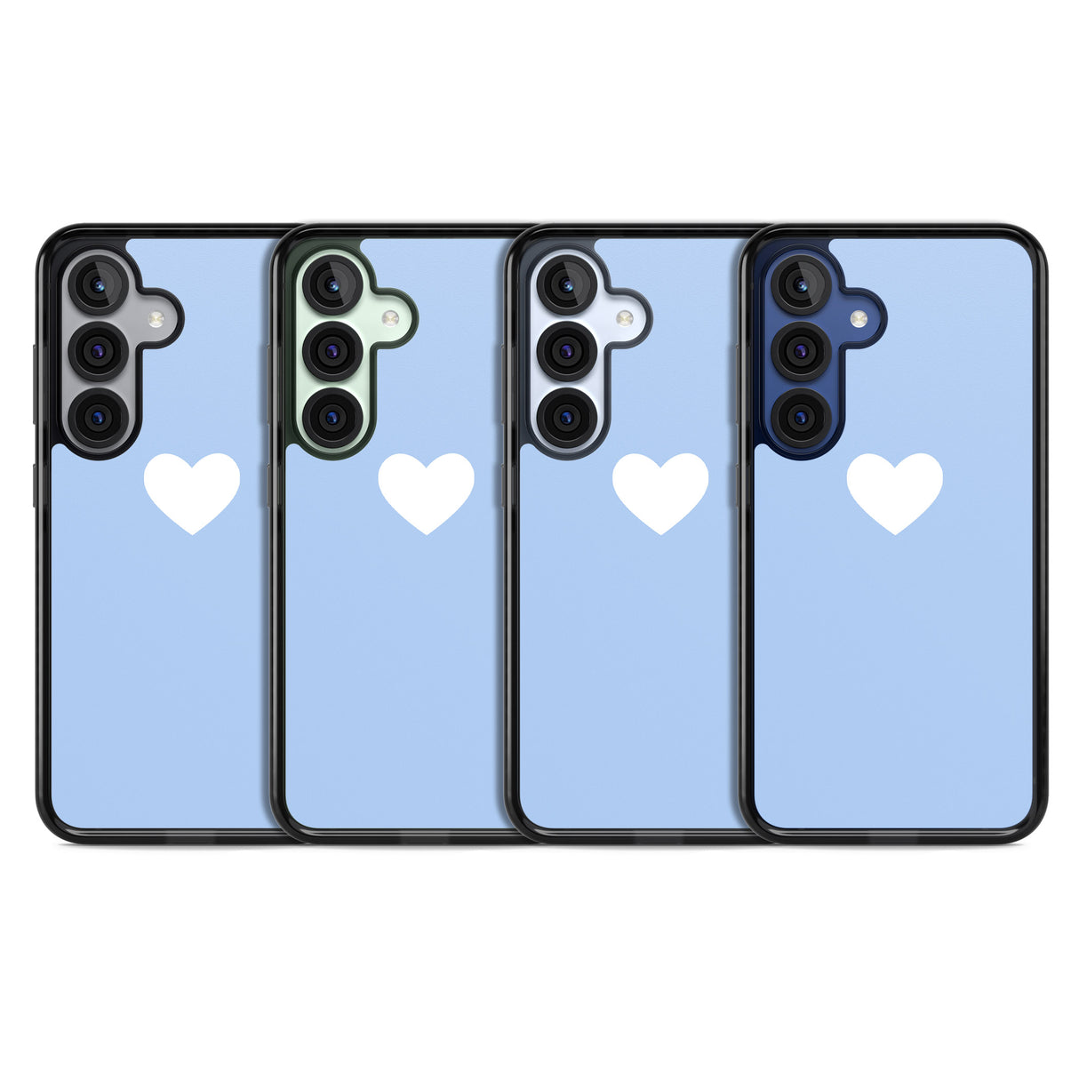 Single Heart Design: White & Baby Blue