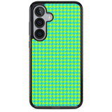 Neon Lime & Turquoise Houndstooth Pattern