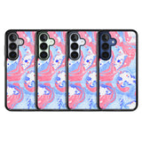 Pink, Blue & White Marbled Paper Pattern