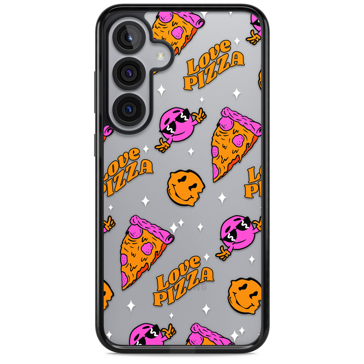 Psychedelic Love Pizza Pattern (Clear)