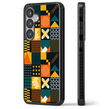 Funky Geometric Patterns: Orange & Dark Green