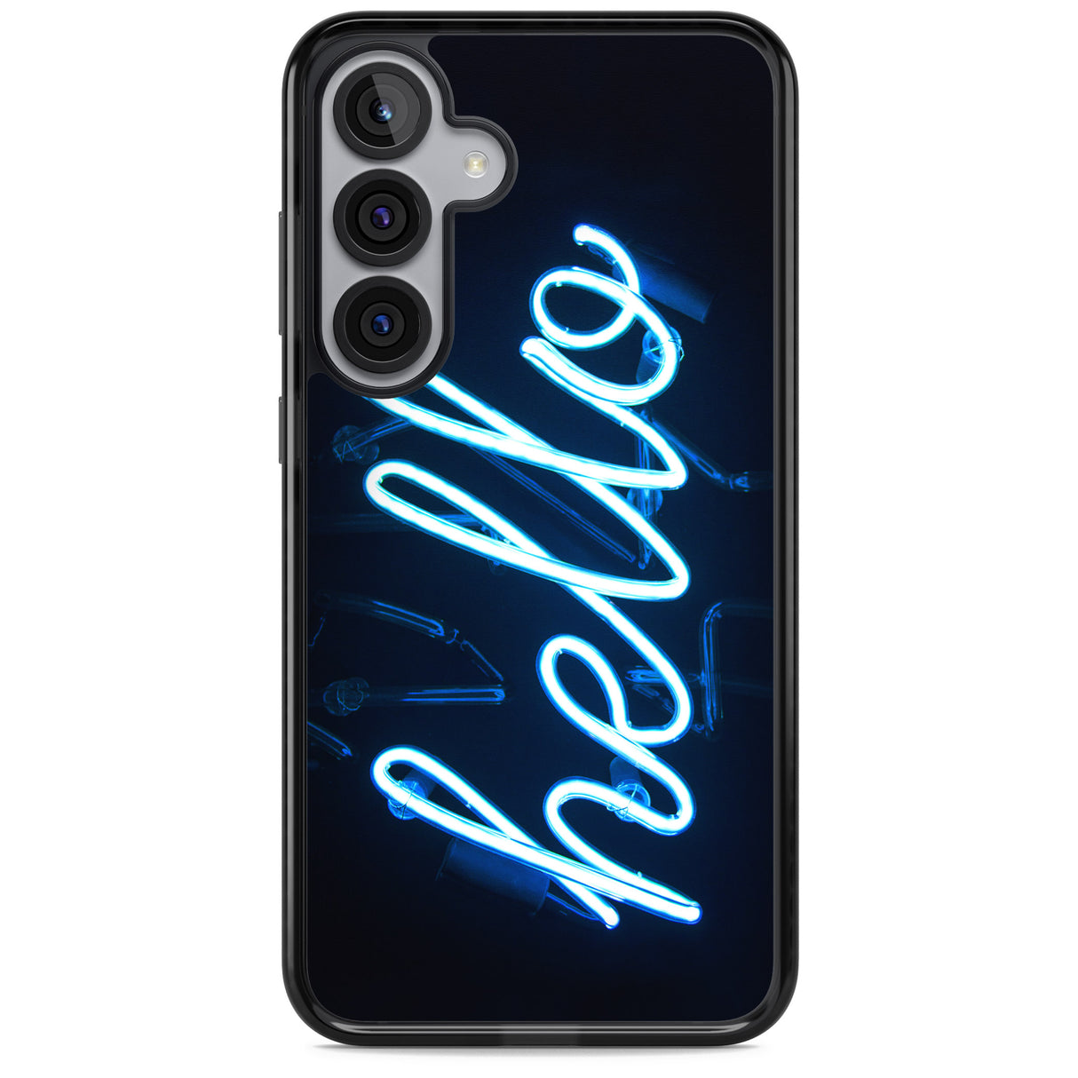 "Hello" Blue Cursive Neon Sign