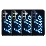 "Hello" Blue Cursive Neon Sign