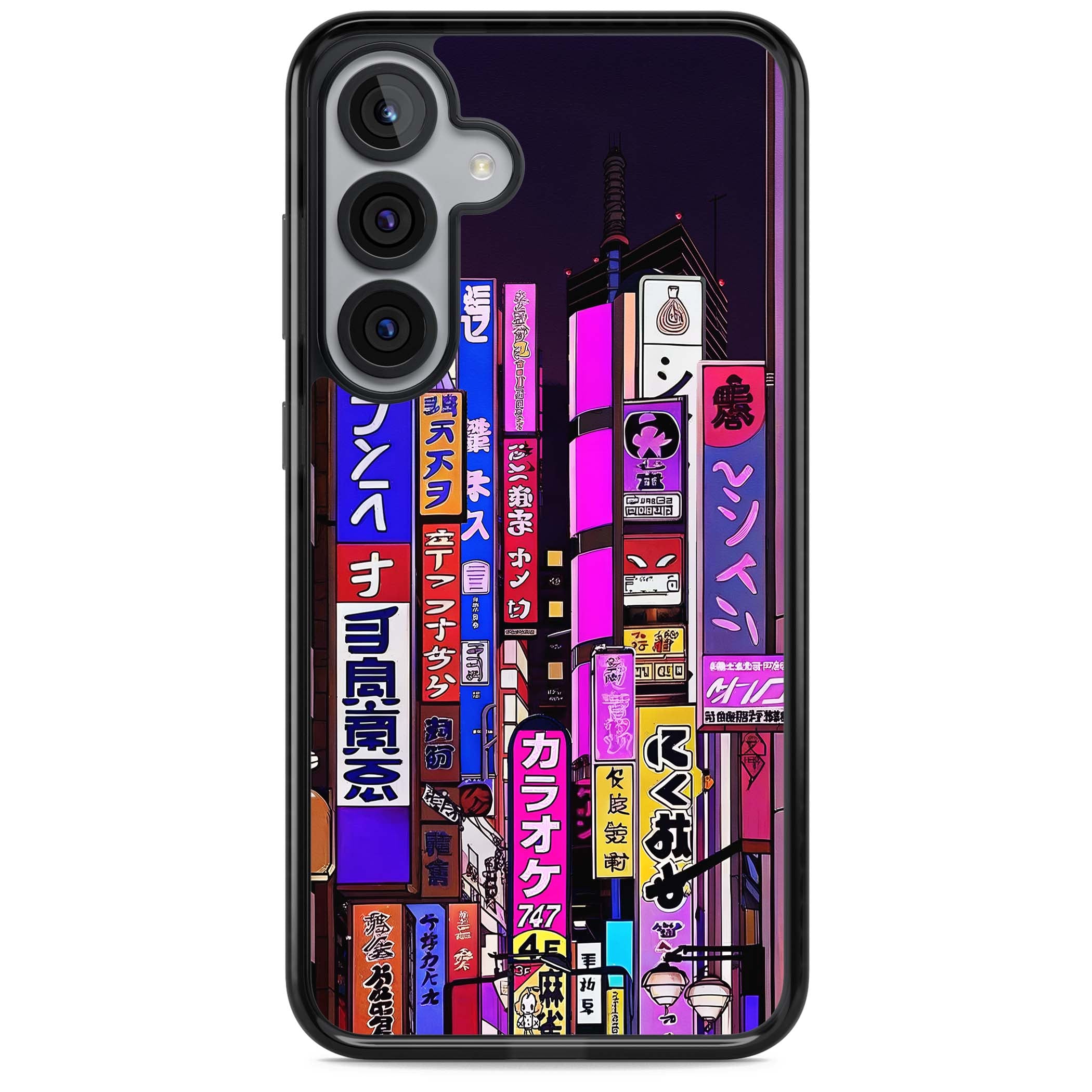 NEON NIGHT anime iPhone case | Black Impact case for Samsung Galaxy S25, Samsung Galaxy S25 Plus