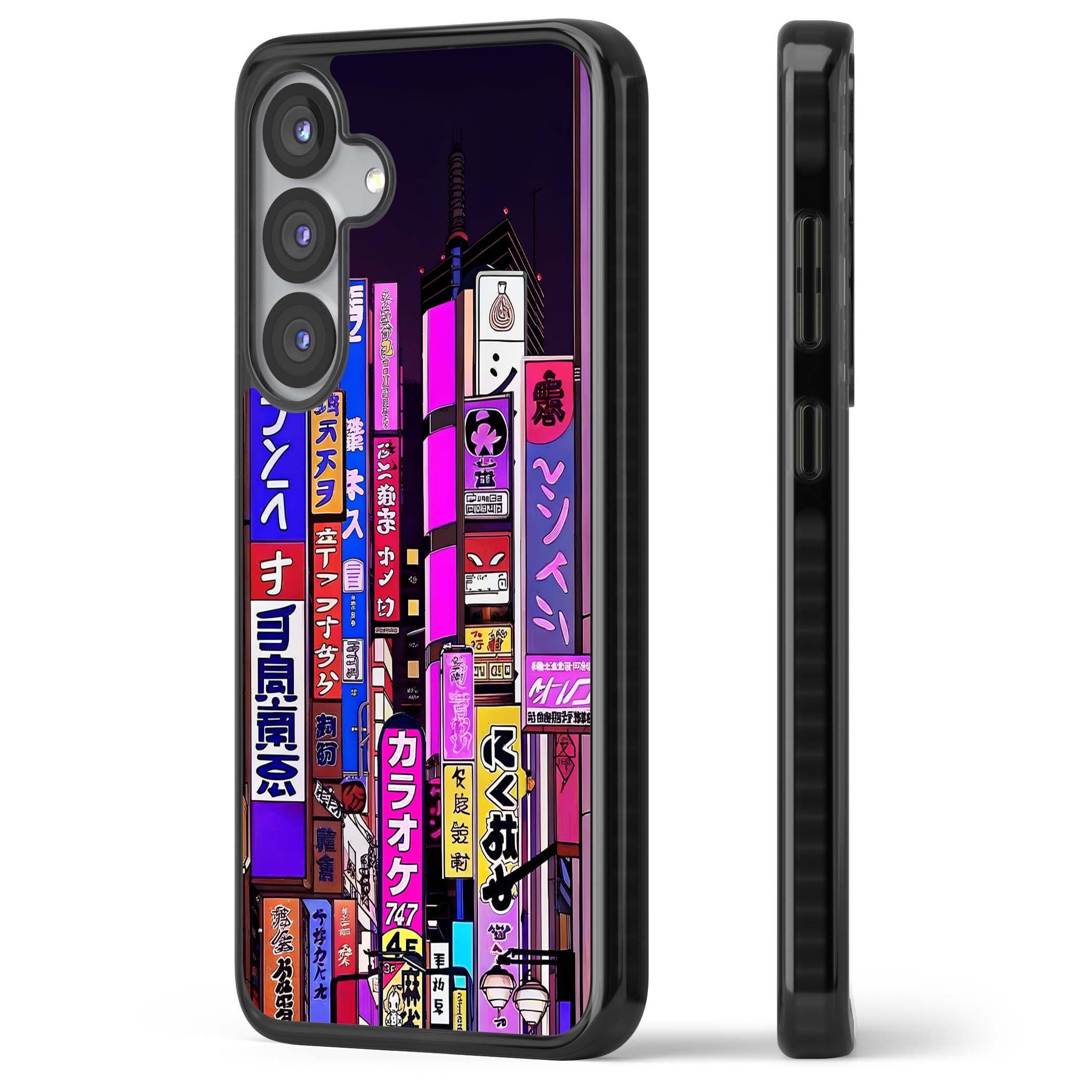 NEON NIGHT anime iPhone case | Black Impact case for Samsung Galaxy S25, Samsung Galaxy S25 Plus