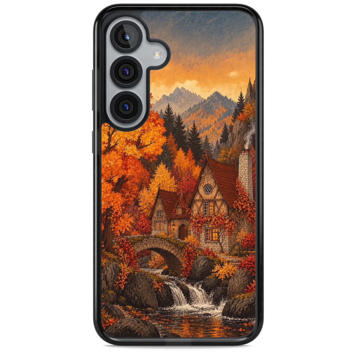 Auburn Cottage iPhone case | Black Impact case for Samsung Galaxy S25, Samsung Galaxy S25 Plus
