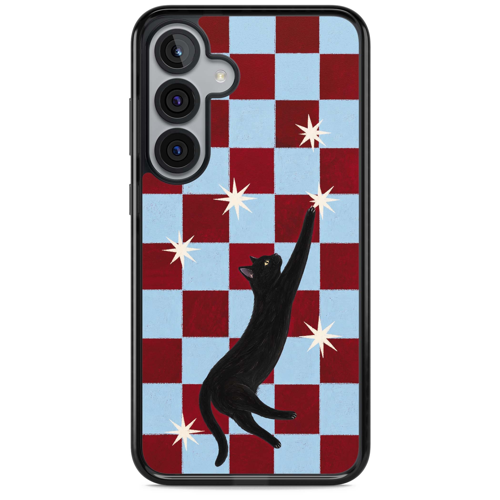 Starlit Kitty animals iPhone case | Black Impact case for Samsung Galaxy S25, Samsung Galaxy S25 Plus