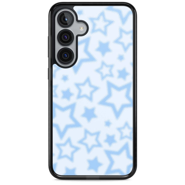 Blue Halftone Stars