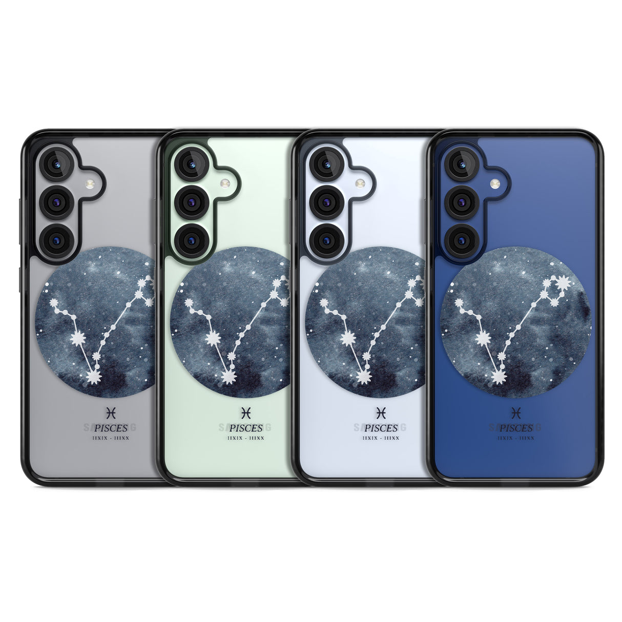 Pisces Zodiac Transparent Design - Blue
