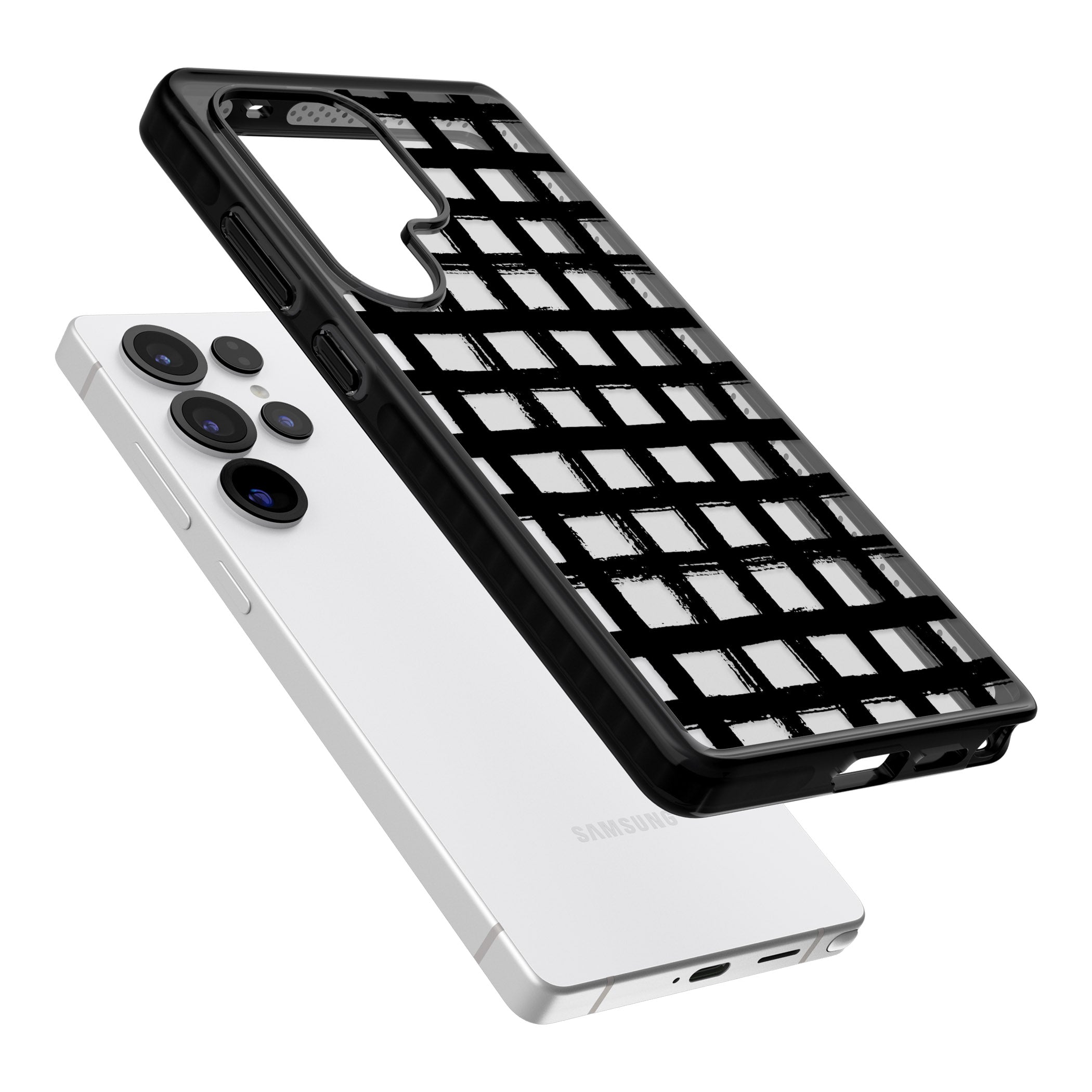 Messy Black Grid Clear