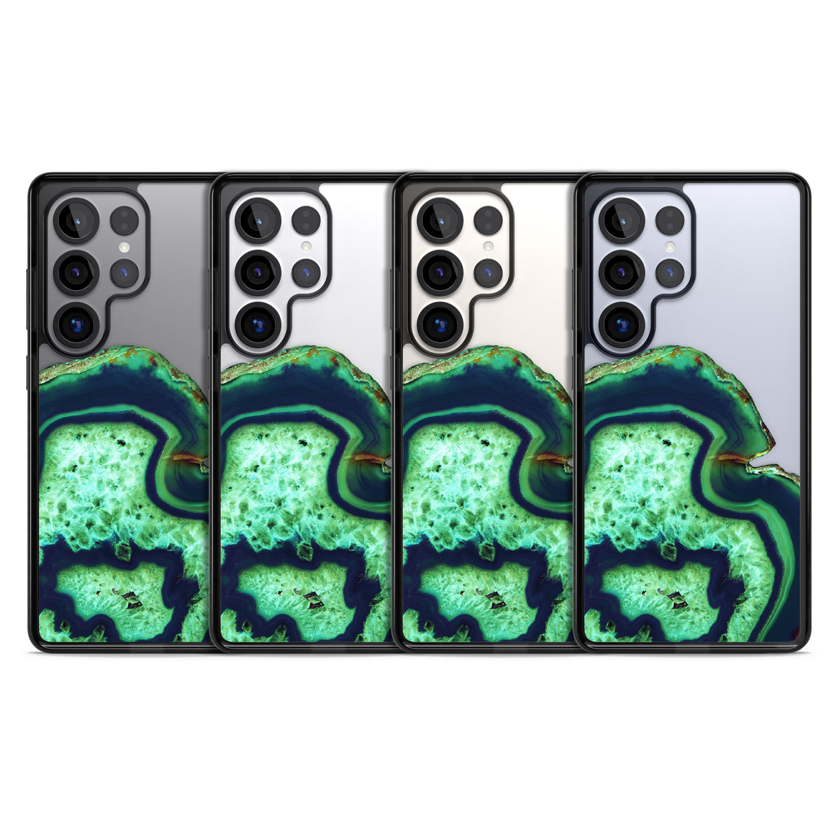 Neon Green & Blue Agate Crystal Transparent Design