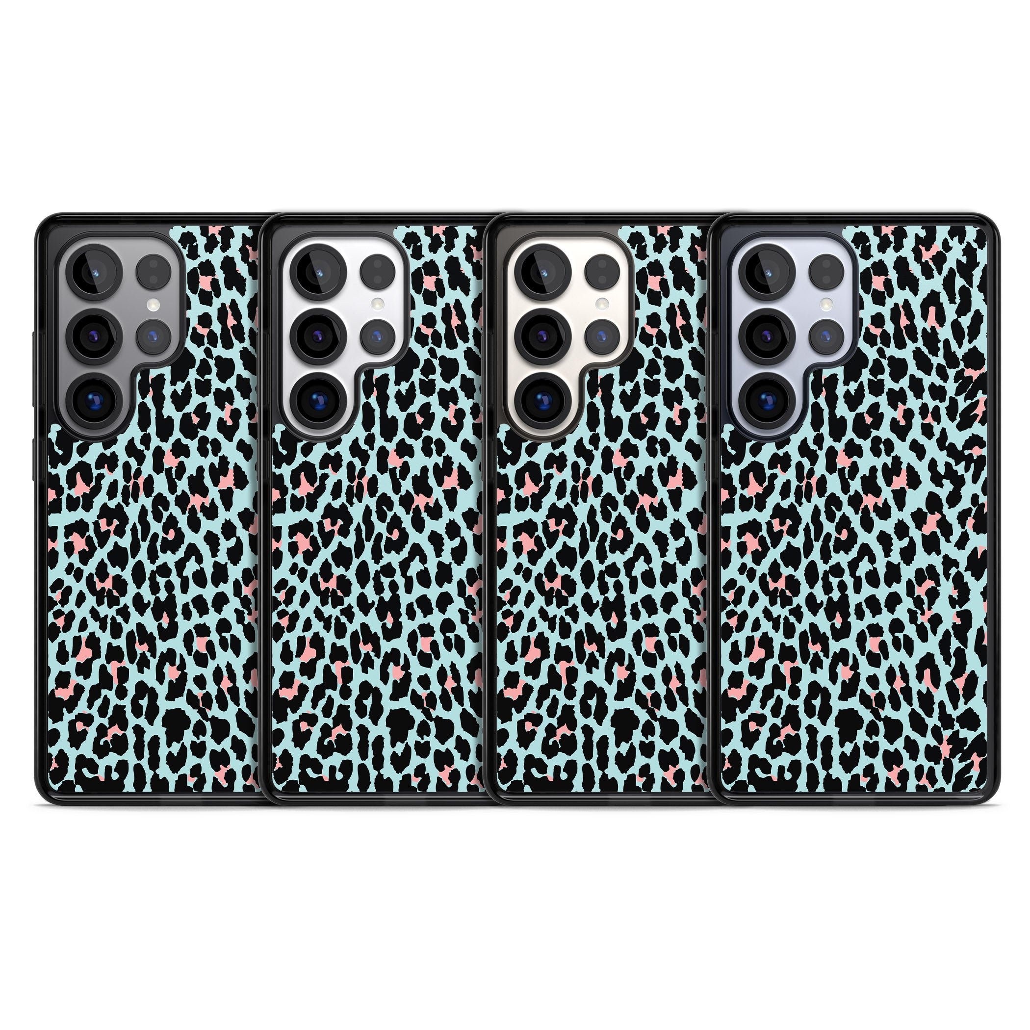 Pastel Blue & Pink Leopard Print