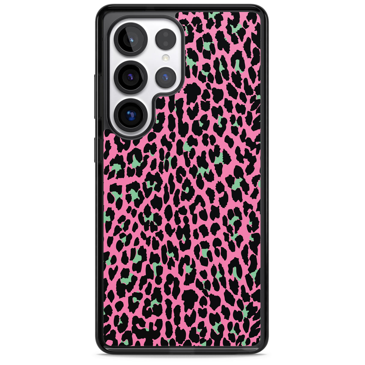 Green on Pink Leopard Print Pattern