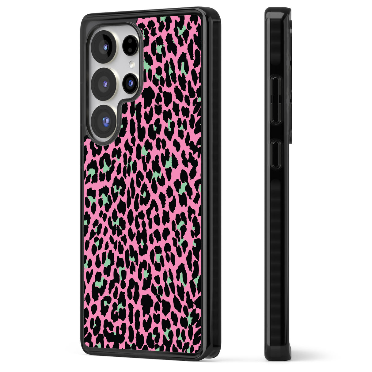 Green on Pink Leopard Print Pattern