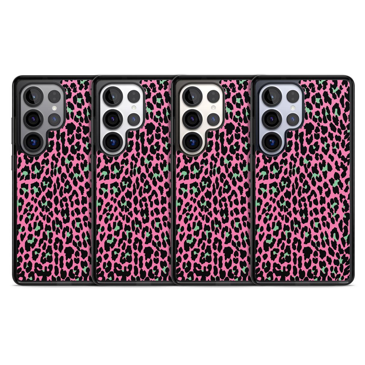 Green on Pink Leopard Print Pattern