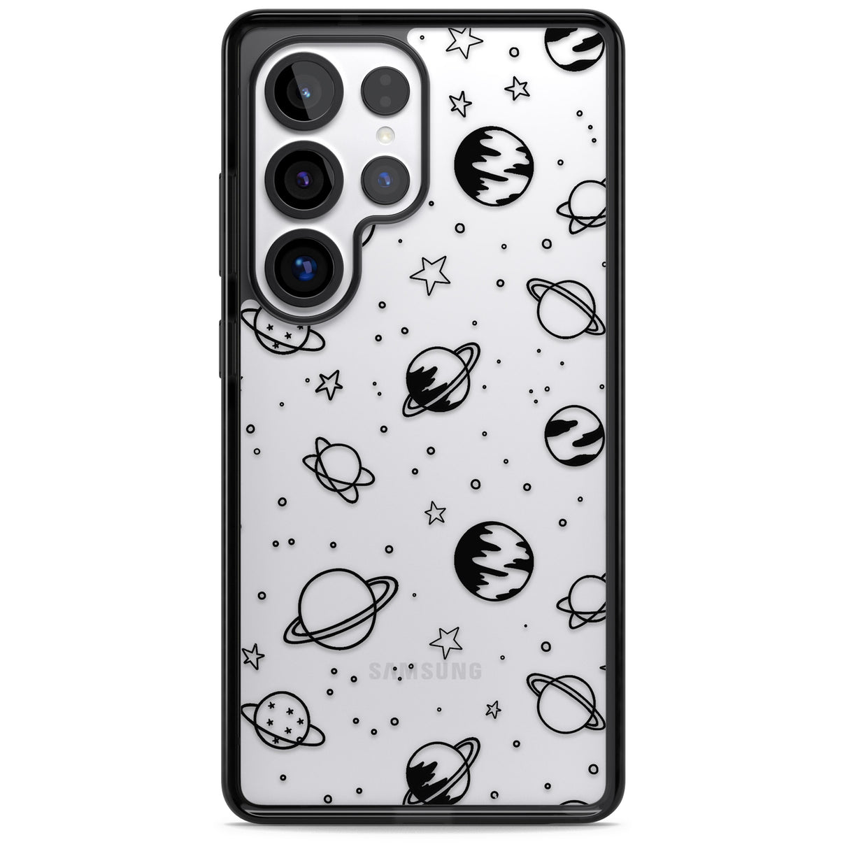 Cosmic Outer Space Design Black on Clear