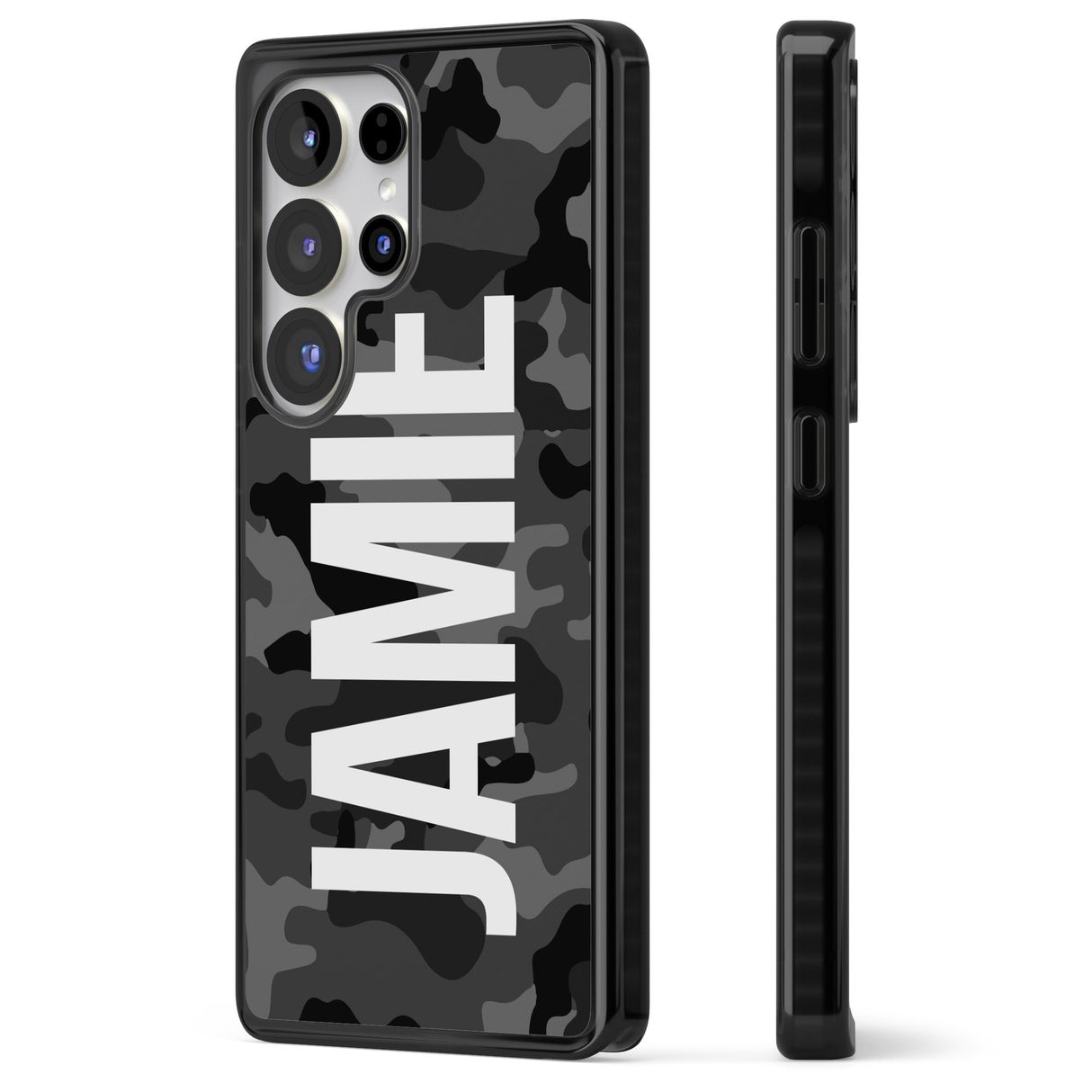 Personalised Vertical Name Black Camouflage