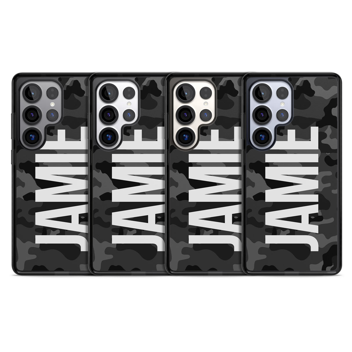 Personalised Vertical Name Black Camouflage