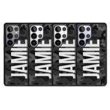 Personalised Vertical Name Black Camouflage