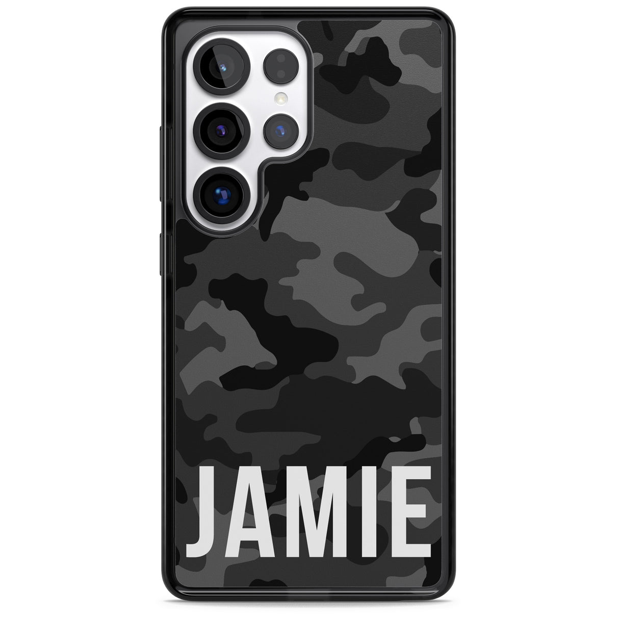 Personalised Horizontal Name Black Camouflage